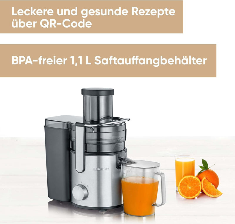 SEVERIN ES 3570 Entsafter (800 W, mit 1,1 L Saftbehälter)