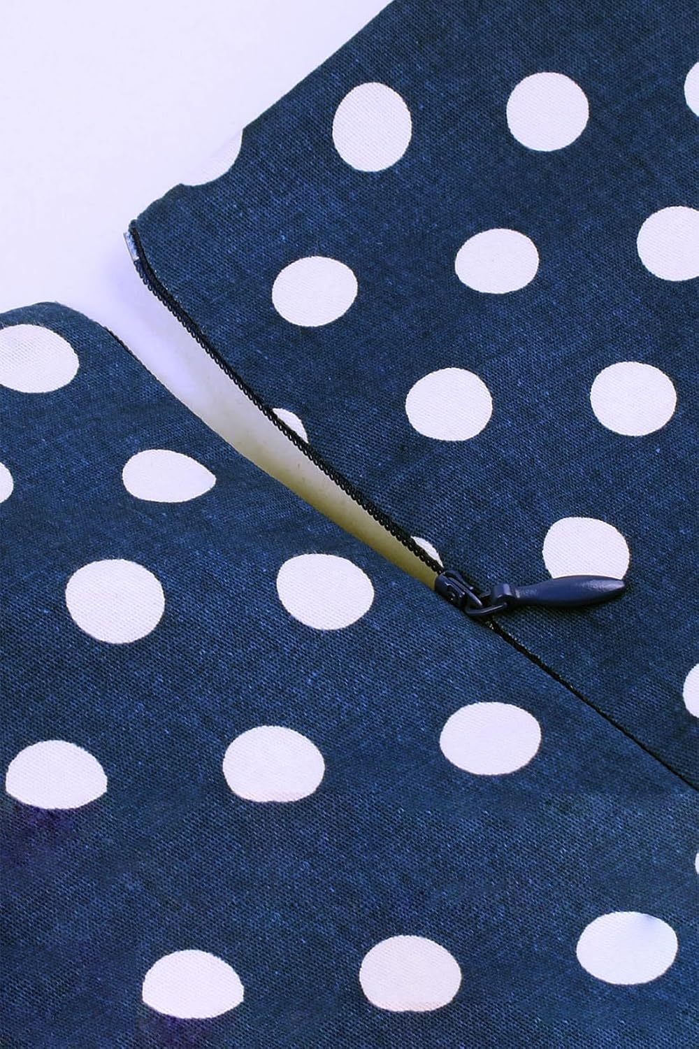 AXOE Damen 60er Jahre Polka Dot Vintage Rockabilly Kleid Abendkleider Navy M, Navy M