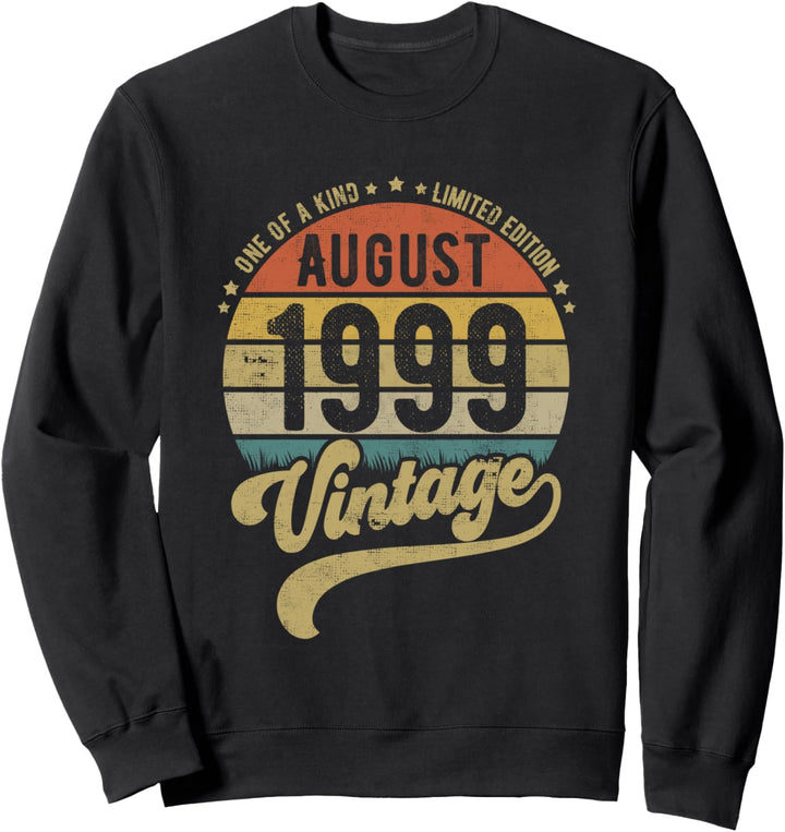 Reto Vintage 22. Geburtstag, 22 Jahre alt Geboren im August Sweatshirt