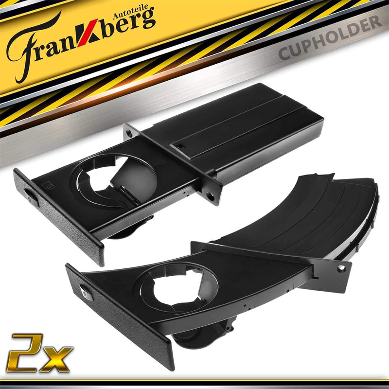 Frankberg 2x Getränkehalter Cupholder Links Rechts Schwarz für 5er E60 5er Touring E61 2001-2010 9 1