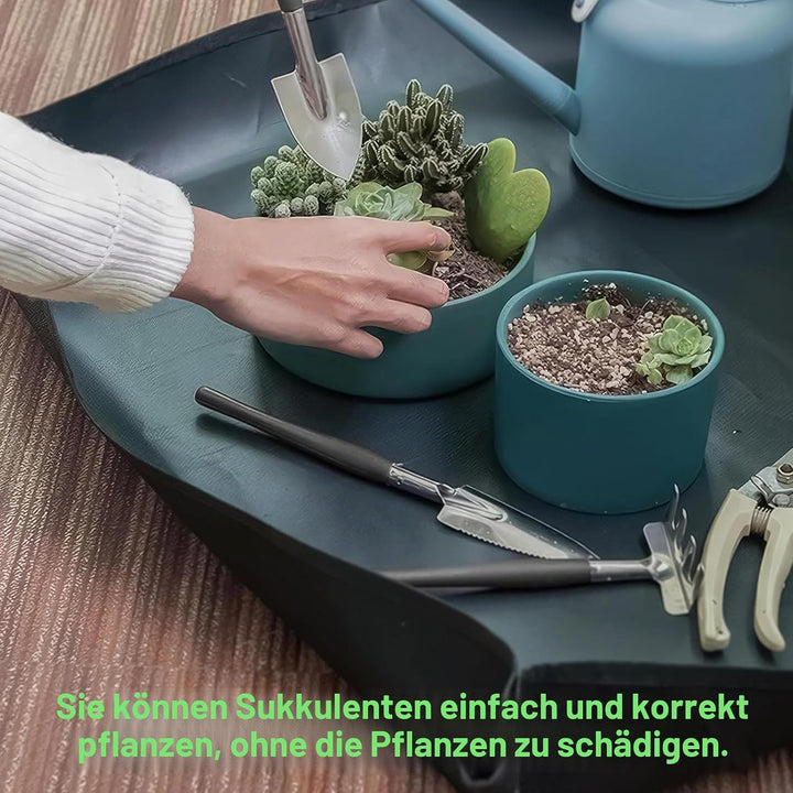 28 Stück Gartenwerkzeug Set,Mini Pflanzen Werkzeug Set,50x50cm wasserdichte Gartenmatte Pflanzmatte,
