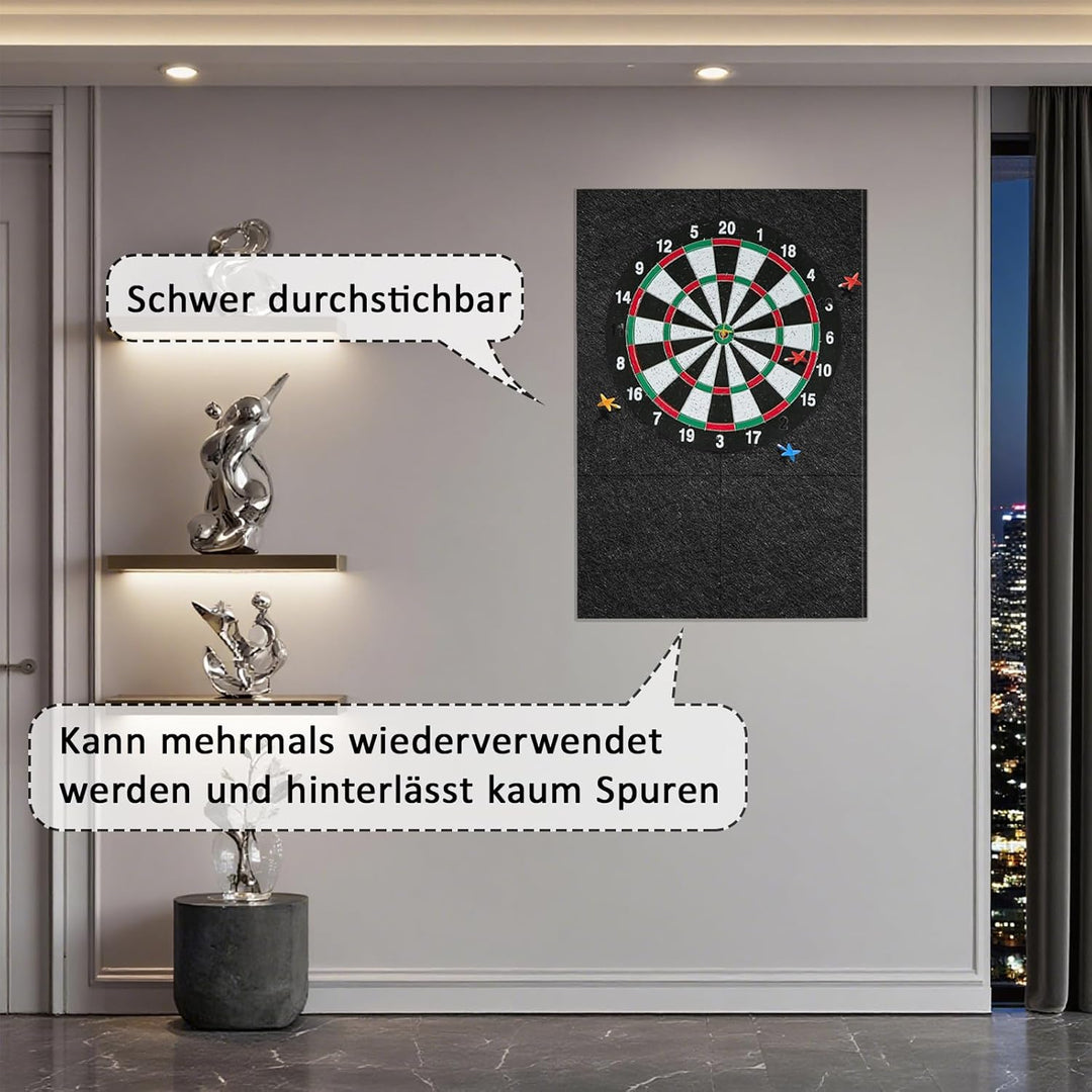 Dartboard Wandschutz, 6 Stück Filz Dartboard Wandschutz, 30x30x1,2cm, Selbstklebende Dartscheiben Um