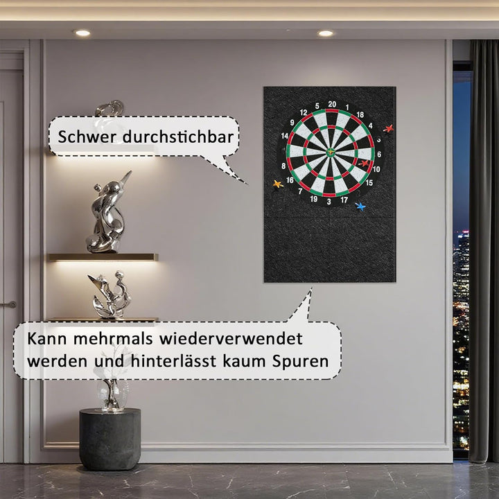 Dartboard Wandschutz, 6 Stück Filz Dartboard Wandschutz, 30x30x1,2cm, Selbstklebende Dartscheiben Um
