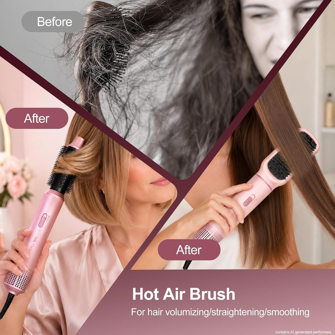 5 in 1 Warmluftbürste, Hairstyler Föhnbürste Volumen Lockenstab | Rundbürstenföhn, Warmluftbürste &amp;