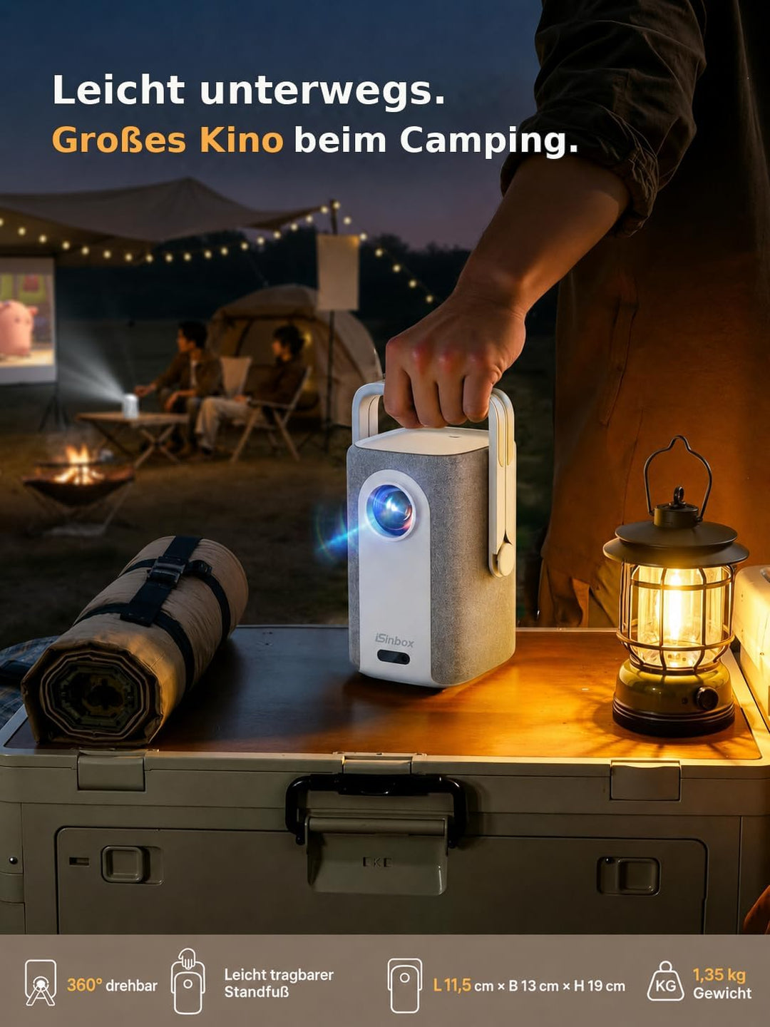 Beamer 4K mit Netflix, iSinbox 1200ANSI 4K Heimkino &amp; Outdoor kurzdistanz Beamer, Smart projektor mi