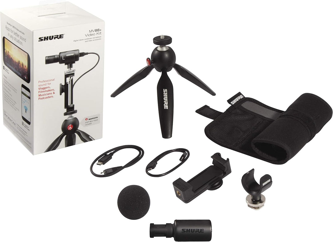Shure Mobile Video-Recording Kit mit SE215 Ohrhörer und MV88+ Video Kit inklusive digitalem Stereo-K