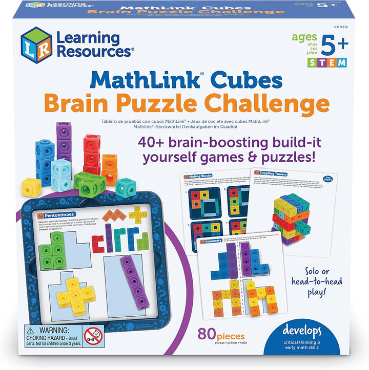 Learning Resources Denksportaufgaben mit MathLink-Steckwürfeln, ab 5 Jahren, Verbindungswürfel, zusa