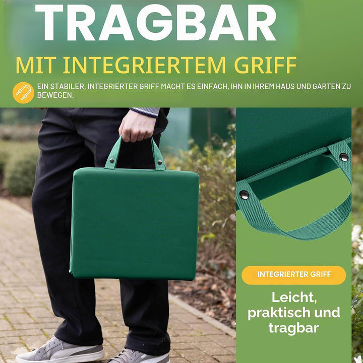 BLOSTM Extra dicke Garten-Knieunterlage – grosse, faltbare Garten-Knieunterlage mit Griffen – wasser