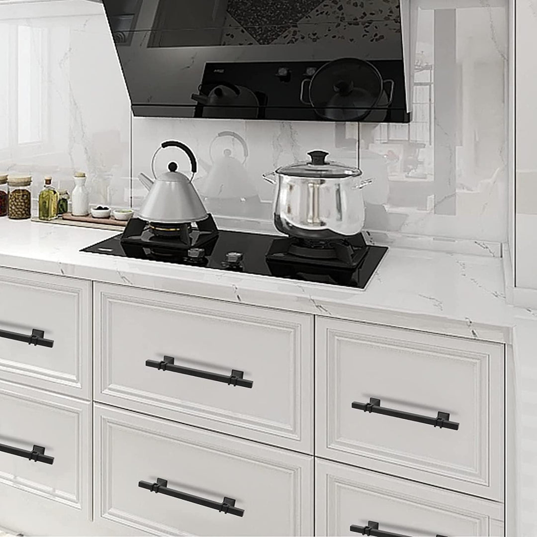 LONTAN 10 Stück Schrankgriffe Schwarz Griffe für Küchenschränke Möbelgriffe Schwarz 160mm Griffe Sch