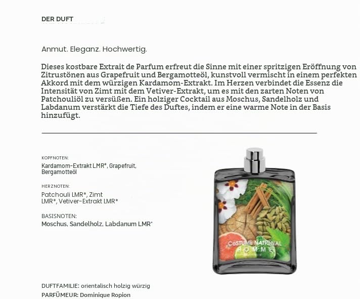 Costume National kompatibel - Homme Parfum 100 ml