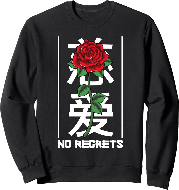 Rose Kanji Otaku Sad Vaporwave Aesthetic Japan Tokio Edgy Sweatshirt