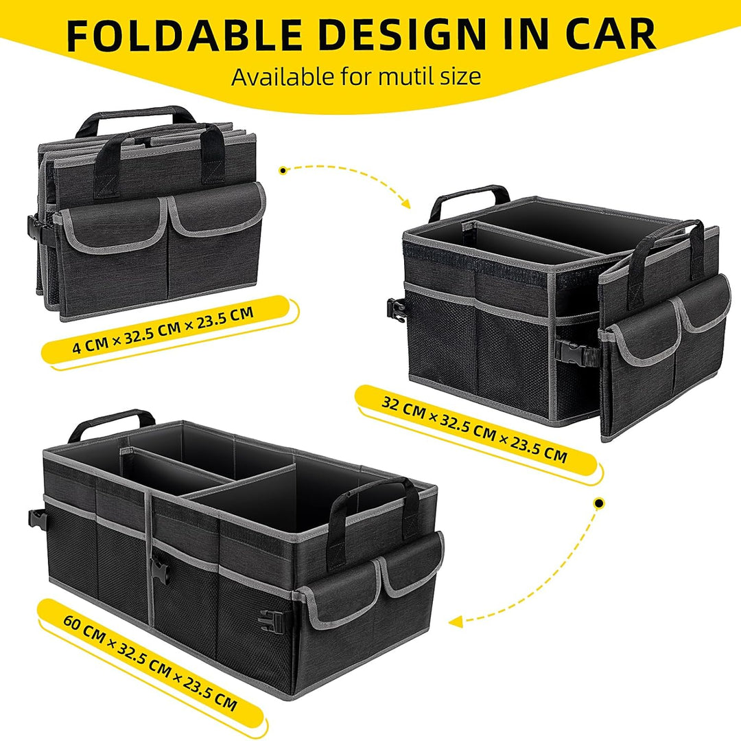 YBCPACK Auto Kofferraum Organizer mit Deckel [60L] - Stabil & Rutschfes - Faltbar Kofferraumtasch au