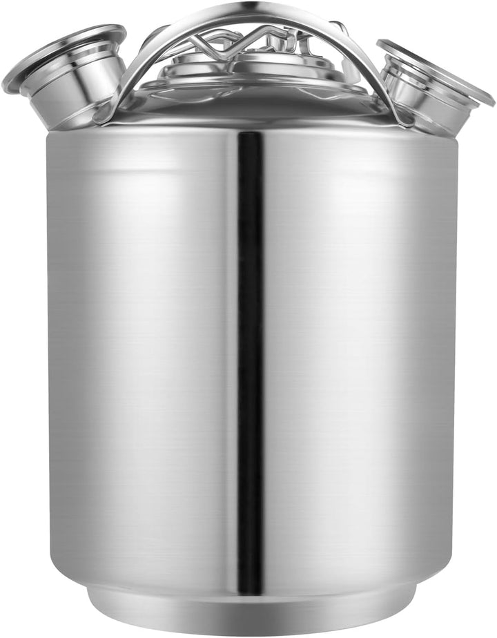 10L Bierreinigungsfass aus Edelstahl 304, 3-Kopf Bierleitungsreinigungsgerät mit Dichtungsschutz, Ro
