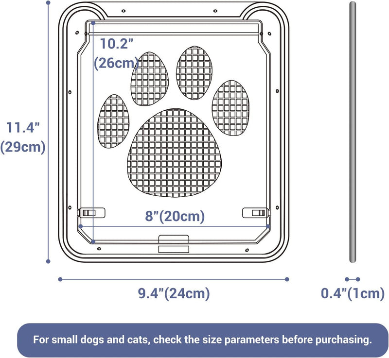 Enjoying Haustier Fliegengitter Tür Hundeklappe für kleine Hunde Katzen Klappe Bildschirmtür mit Ver