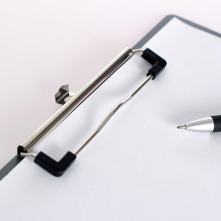 2er Alu Klemmbrett A4 mit gummierter Metalklemme, Schreibbrett DIN A4 mit Aufhängeose, Pad Halter Cl