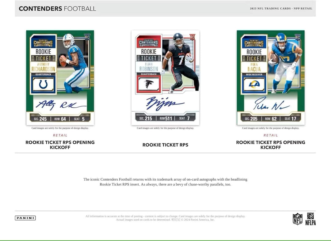 2023 Panini Contenders NFL-Fussball-Sammelkarten-BLASTER-Box