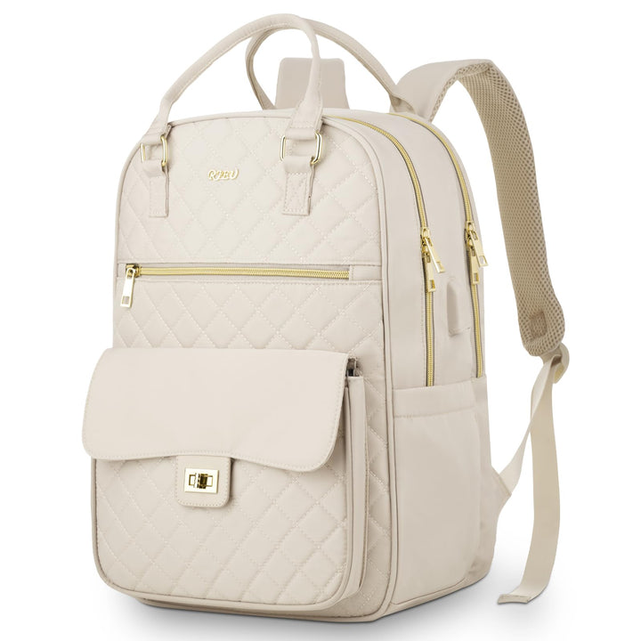 RJEU Rucksack Damen,Handtaschen-Rucksack Schule mit Laptopfach für Arbeit Business Reisen,Schulrucks