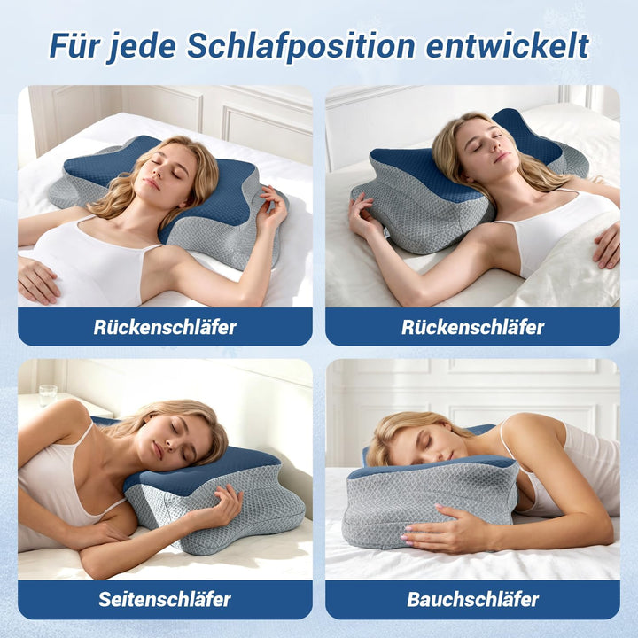 Memory Foam Kissen, Gebärmutterhalskissen für Nacken und Schultern Schmerzlinderung, Ergonomische Ko