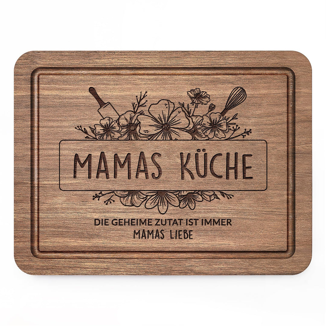 Juratar® Weihnachtsgeschenke für Mama, Edles Schneidebrett aus Walnussholz mit Saftrille, Walnusshol