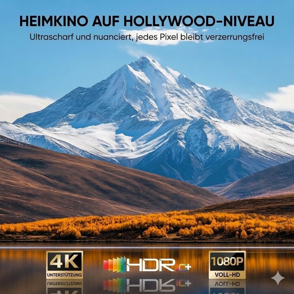 [Wielio 2026 Upgrade Google TV Beamer] Natives 1080P, 4K-Unterstützung, 25000 Lumens,elektrischer Fo