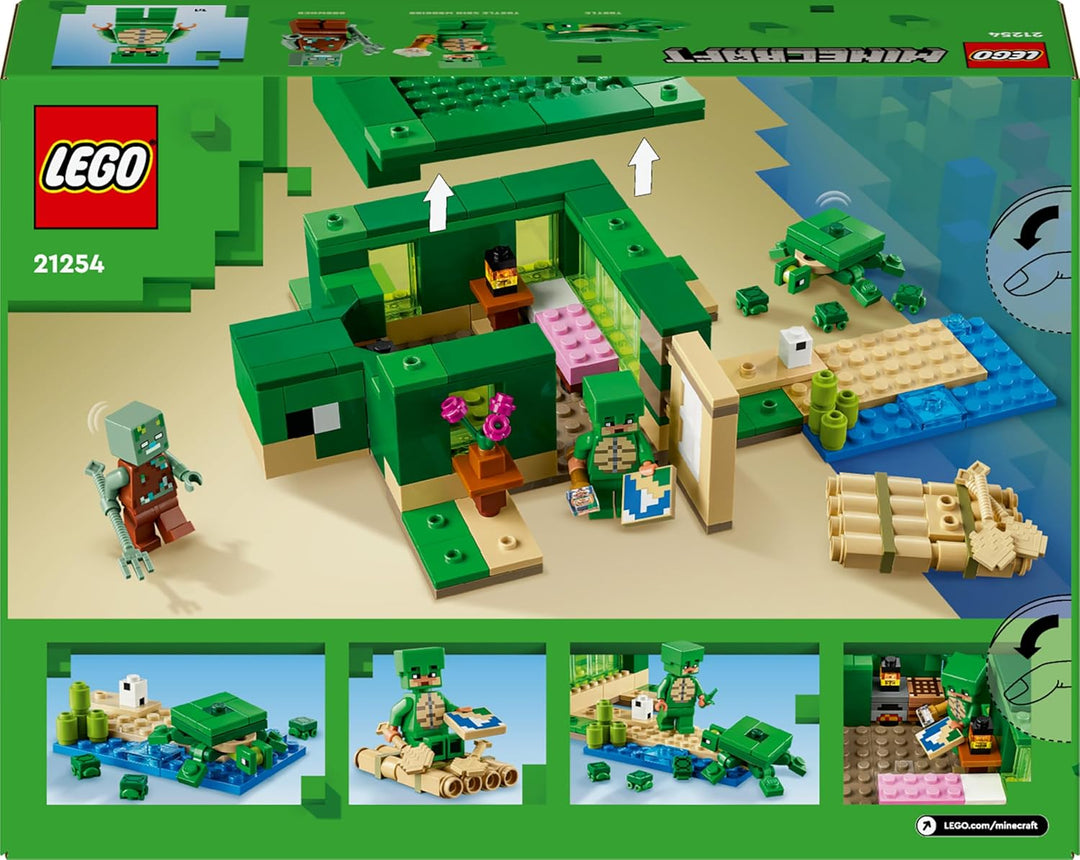 Lego Minecraft Das Schildkrötenstrandhaus, Spielzeug-Haus mit Zubehör für Mädchen und Jungen ab 8 Ja