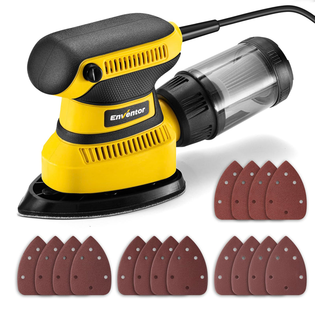 Enventor Deltaschleifer 210W, Schleifmaschine, Electric Orbital Schleifer mit 16 Schleifblätter, 150
