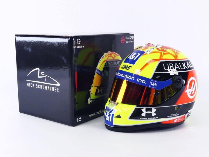 Mini Helmet MKS-MH-2-2021-R Miniaturauto aus der Sammlung, Gelb/Schwarz