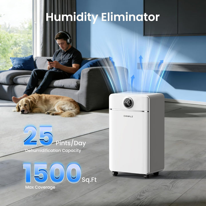 CHIVALZ Luftentfeuchter Elektrisch, Auto Raumentfeuchter Elektrisch 30m²/120m³, Raumentfeuchter mit