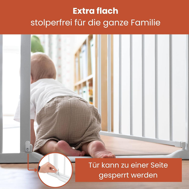 hauck Treppenschutzgitter Türschutzgitter Clear Step Autoclose 2 für Breiten 75-80 cm Ultra Flache S