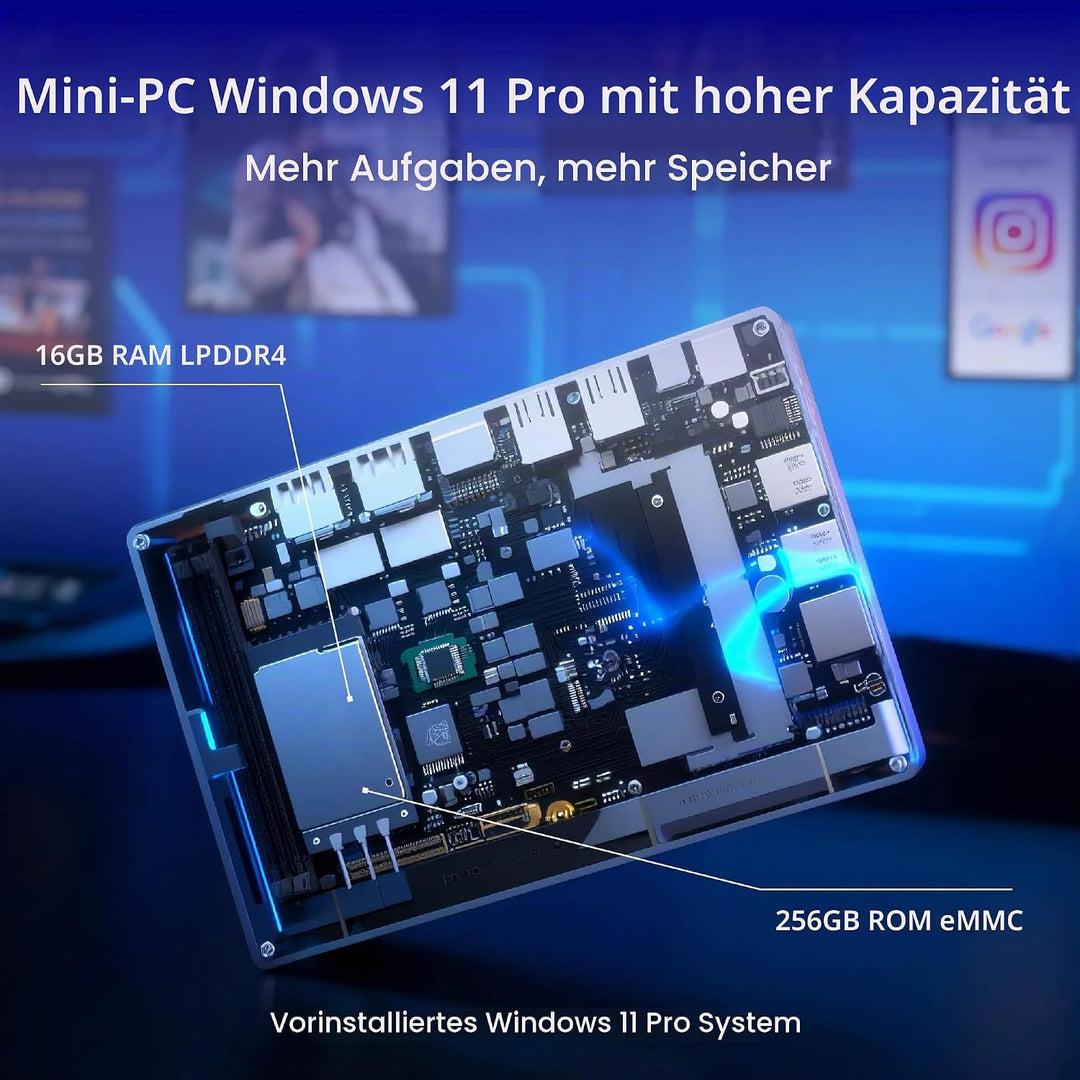 Mini Computer PC-HEIGAOLAPC Mini PC Desktop Celeron N95, 16GB RAM 256GB eMMC, Win 11 Pro Mini-pc mit