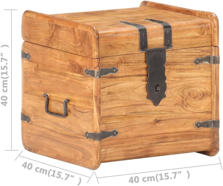 vidaXL Akazienholz Massiv Truhe Abschliessbar Aufbewahrungsbox Holzkiste Nachtschrank Holztruhe Nach