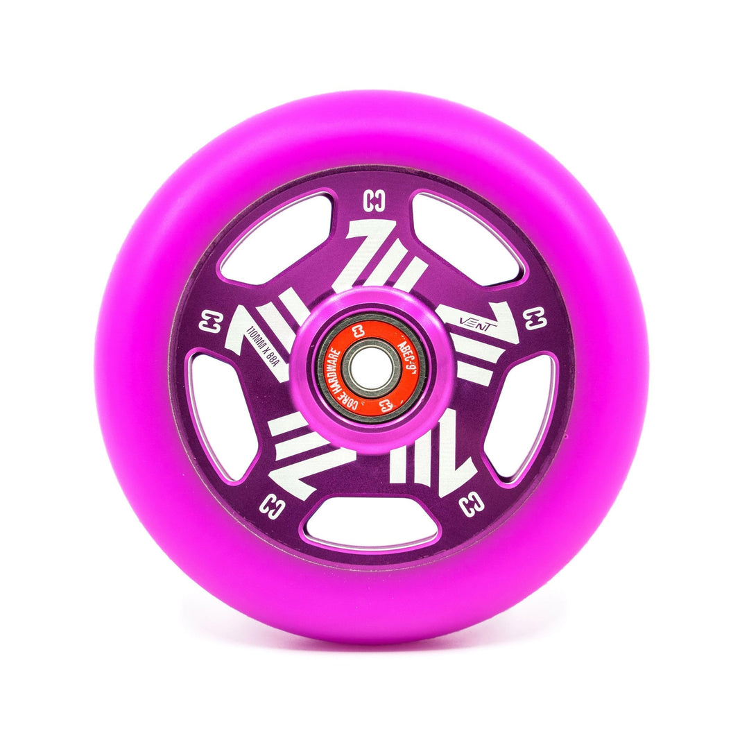 CORE Vent Stunt-Scooter-Räder – 110 mm Speichen, ultraleichtes Rad mit ABEC 9 Kugellagern, Legierung