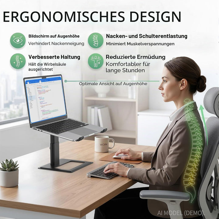 SOUNDANCE Laptop-Ständer für Schreibtisch, verstellbar, ergonomischer Laptop-Ständer für den Schreib