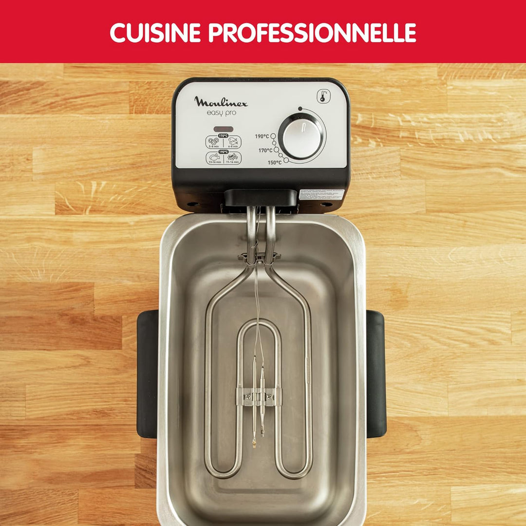 Moulinex Easy Pro 3 l Fritteuse, klassisch, 2.300 W, 2 Frittierstufen, verstellbares Thermostat, 600