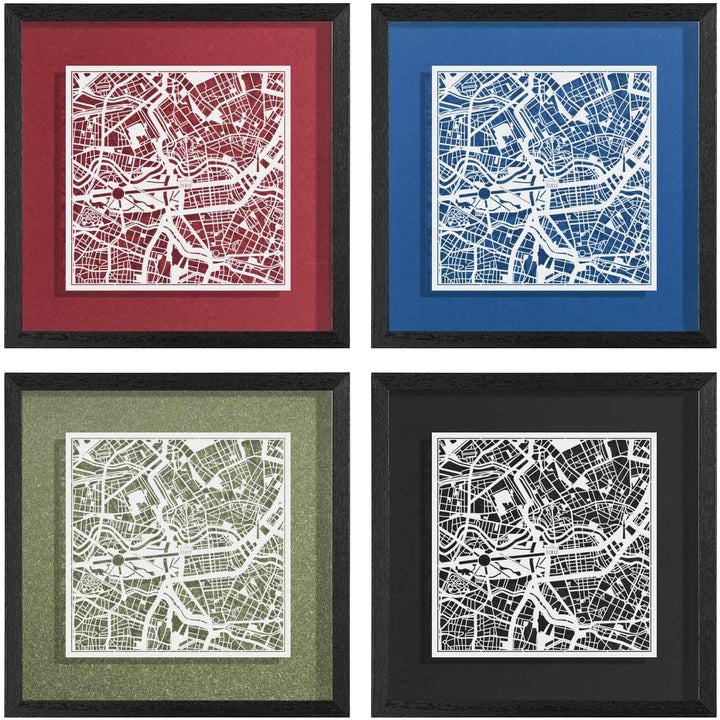 O3 DESIGN STUDIO - Marco de Papel para mapas, 22,8 x 22,8 cm, en Caja de Regalo, Fondo, autocambiant
