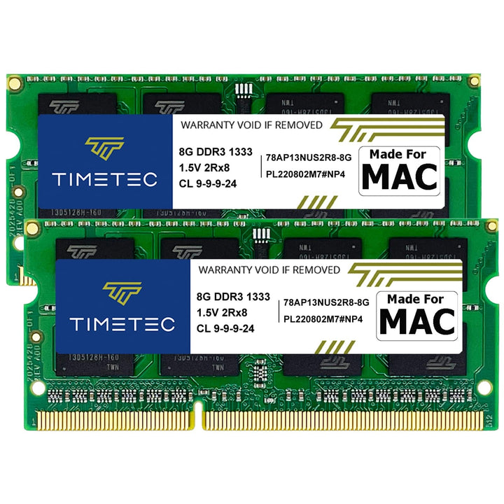 Timetec 16GB KIT (2x8GB) kompatibel für Apple DDR3 1333MHz PC3-10600 CL9 für Mac Book Pro (Anfang/En