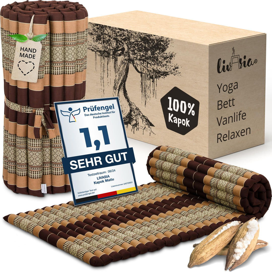 livasia Rollmatte Rollmatratze L-200x110x4,5cm, Gästebett Gästematratze 1 Person, Reisebett Kofferra