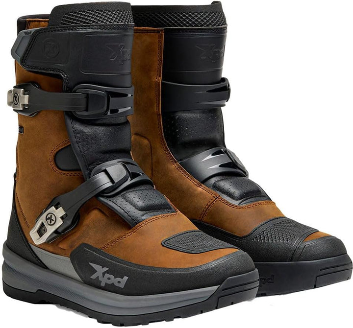 XPD X-Adventure Mid H2Out wasserdichte Motorrad Stiefel, braun, 47 Braun 47 EU, Braun 47 EU