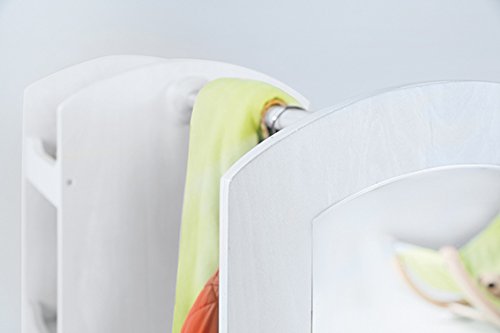 roba Garderobe, Kindermöbel mit Kleiderständer, Regal, Kleiderstange & grossem Spiegel; aus Holz wei