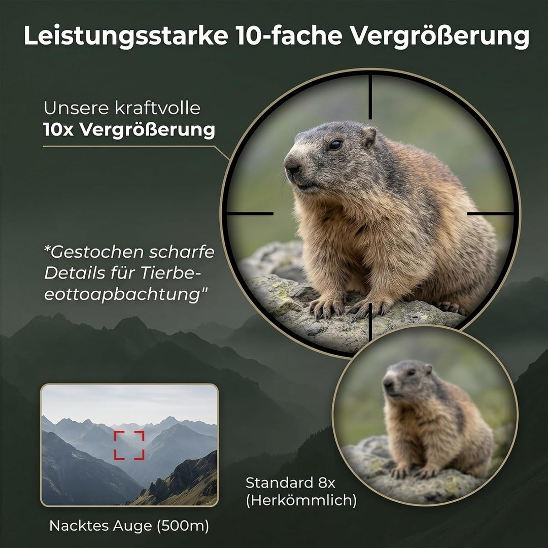 Kompaktes 10x26-Fernglas für Kinder und Erwachsene, Mini-Fernglas für Kinder, leicht, BAK4-Prisma, F