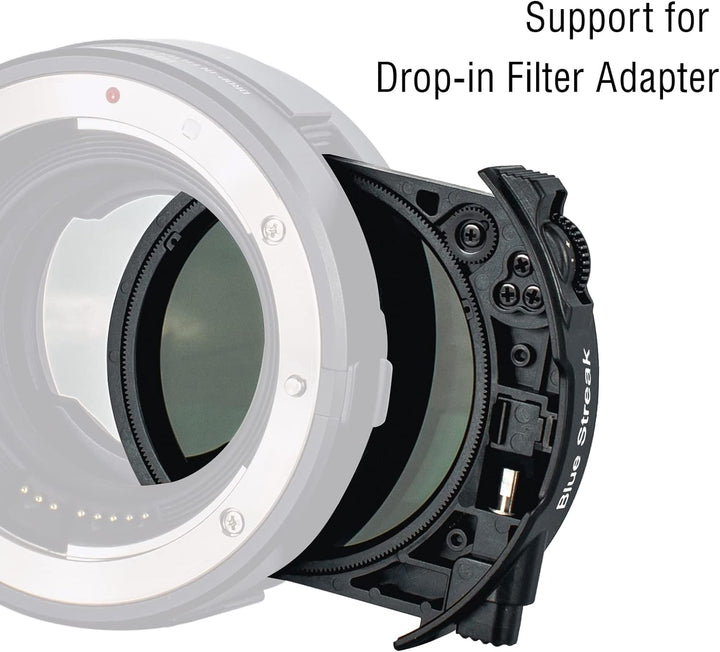 Meike Blue Streak Drop-in Filter für Canon und Meike Drop-in Filter Mount Adapter Serie MK-EFTR-BS,