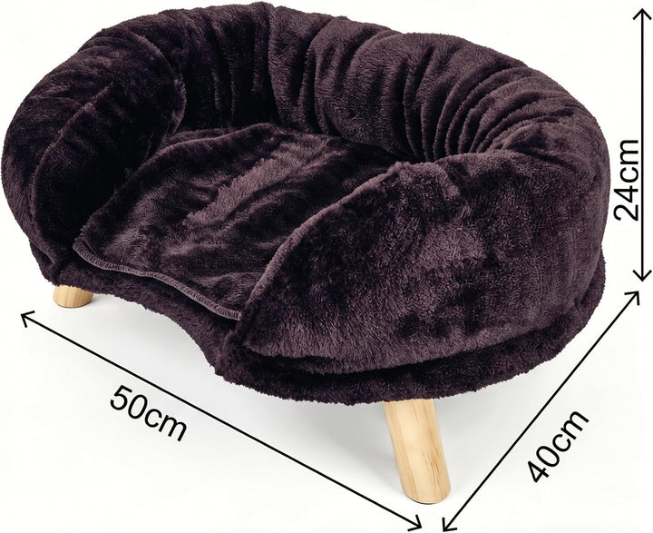 Braunes Katzensofa mit Kratzschutz | Ergonomische Form, Rutschfest