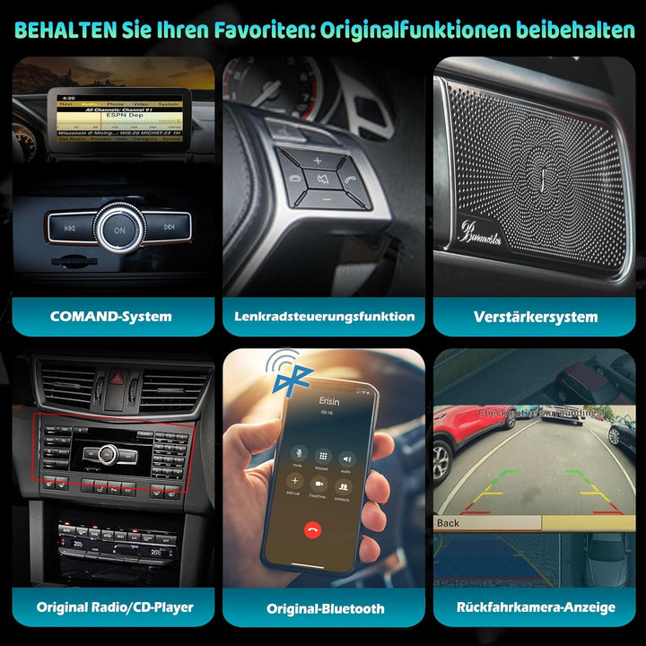 Erisin 10.25 Zoll 4GB+64GB Android 12 Autoradio Bluetooth mit GPS Navigation für Mercedes Benz E-Kla