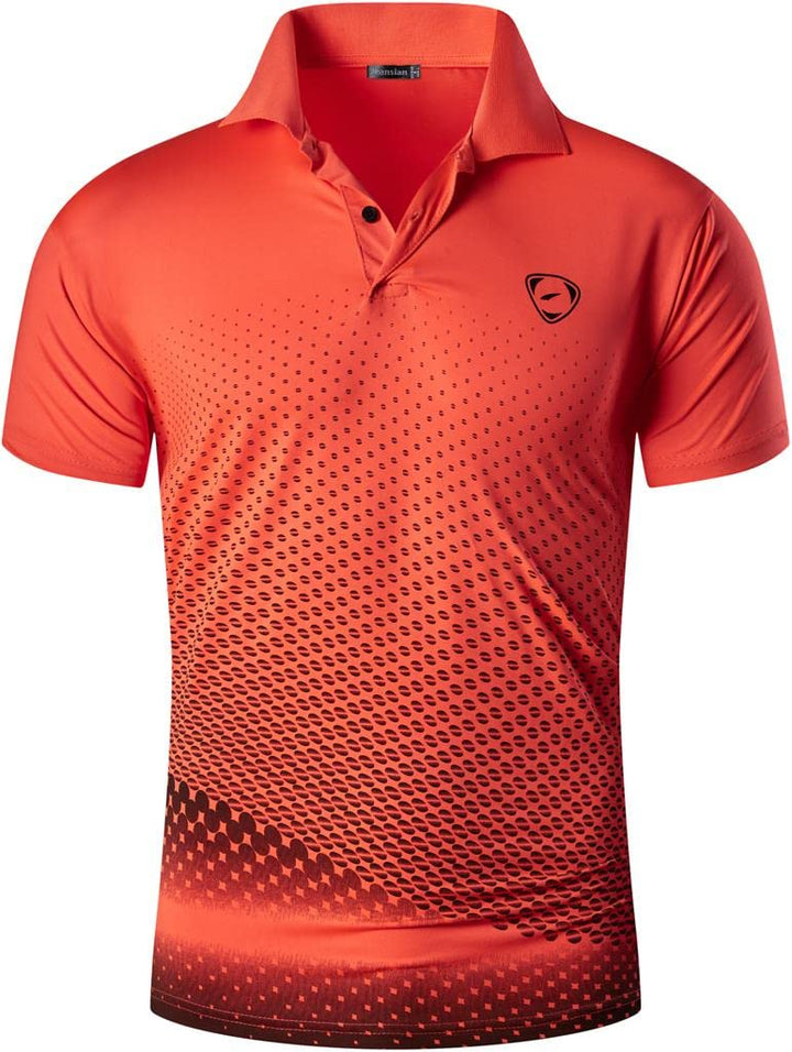 Jeansian Herren Kurzarm Passform Sport Polo Tee Shirts T-Shirts Tops Poloshirt Golf Tennis Picklebal