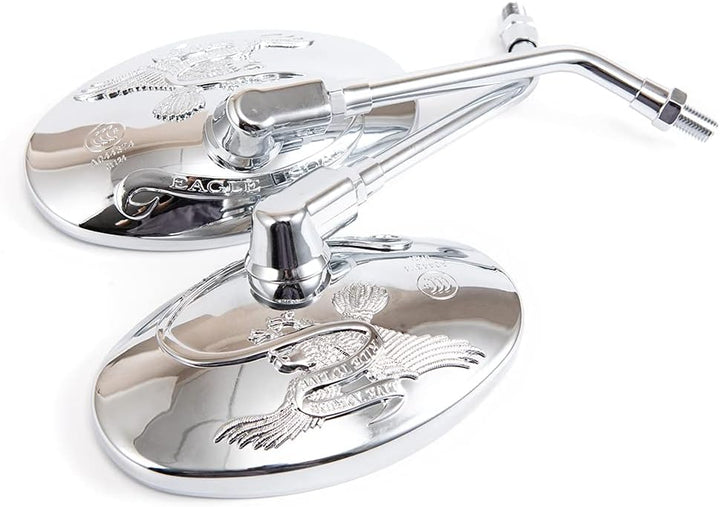 Universal Motorradspiegel Oval Chrom Rückspiegel 10MM Motorrad Seitenspiegel für xt 600 virago 125 5