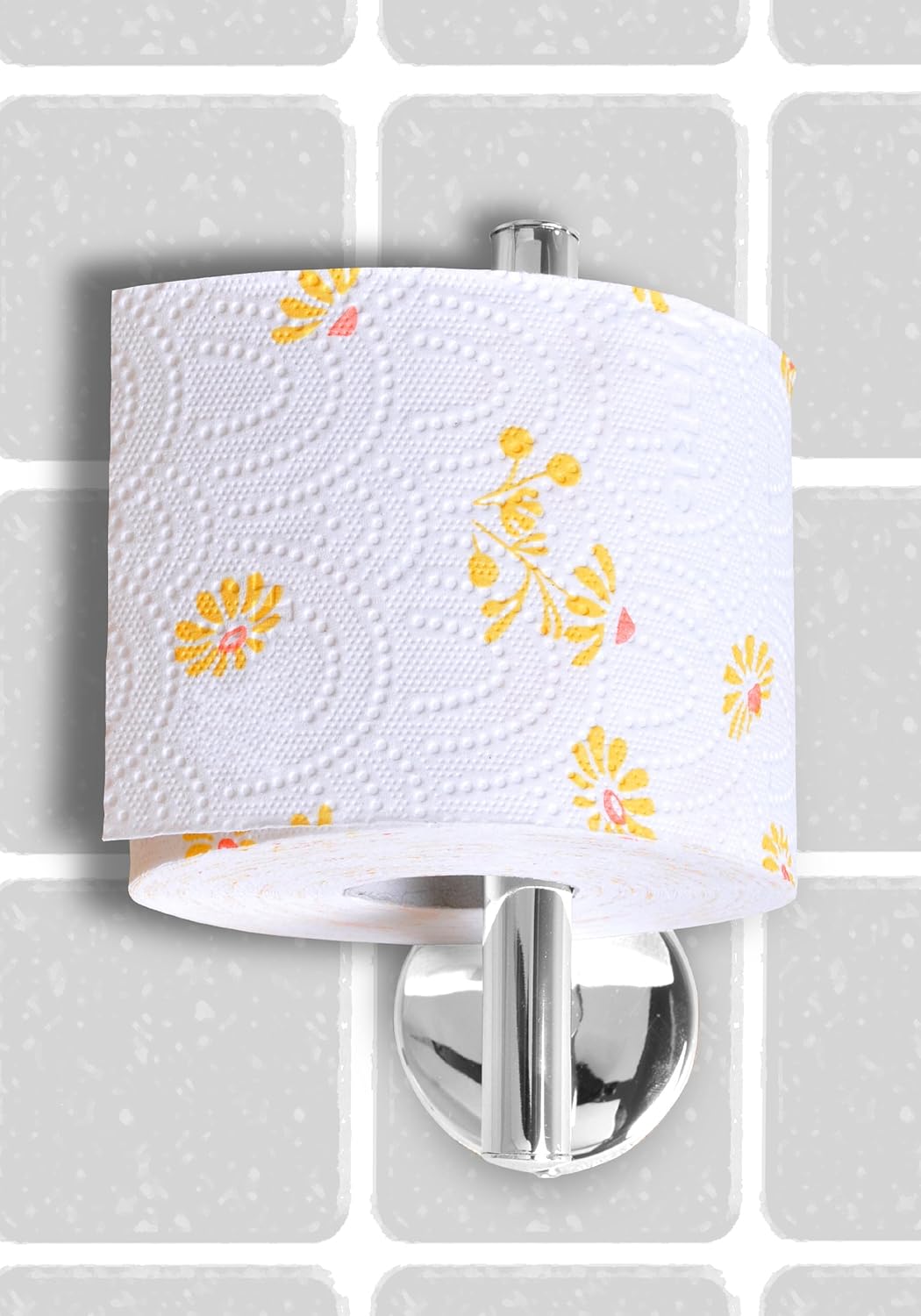 Fackelmann Toilettenpapierbevorrater VISION, verchromte Klopapierhalterung (Farbe: Silber), Menge: 1