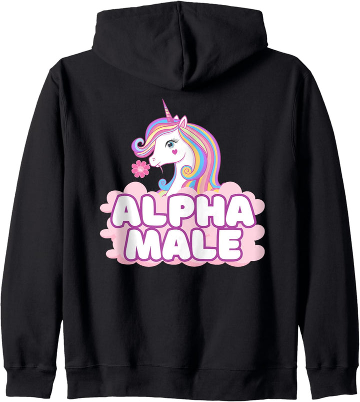 Männliches Einhorn Regenbogen Alpha Pride LGBT lustig Kapuzenjacke