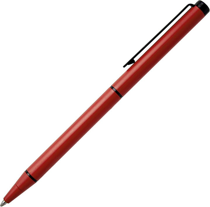 Hugo Boss Cloud Kugelschreiber aus Messing in der Farbe Lipstick Red Matt, Länge: 14cm, Minenfarbe: