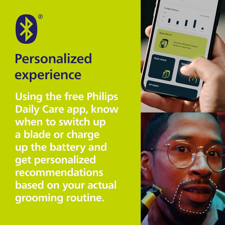 Philips OneBlade 360 Face & Body mit App-Anbindung - Elektrischer Bartschneider, Rasierer und Bodygr