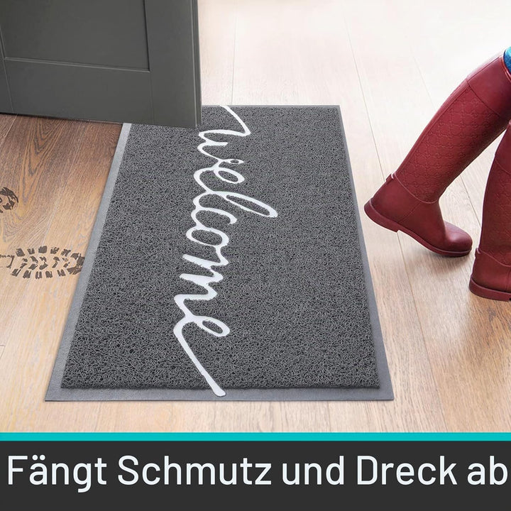 Homaxy Welcome Fussmatte aussen und innen, rutschfeste Schmutzfangmatte Türmatte, waschbar Fussmatte
